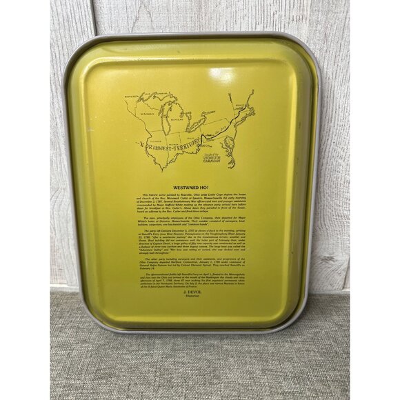 Vintage 1987 Westward Ho! Metal Serving Tray By Leslie Cope - Picture 6 of 11